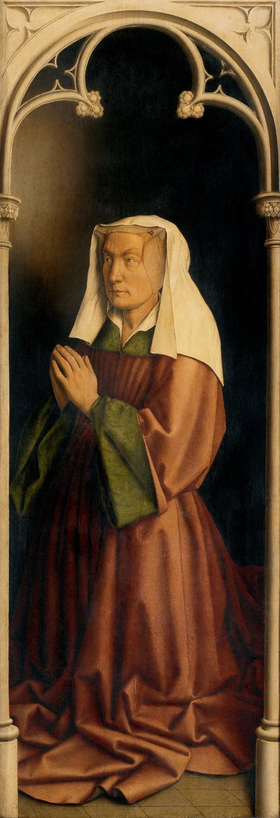 Ritratto di Lysbette Borluut, pannello esterno del Polittico di Gand da Hubert & Jan van (1390 1441) Eyck
