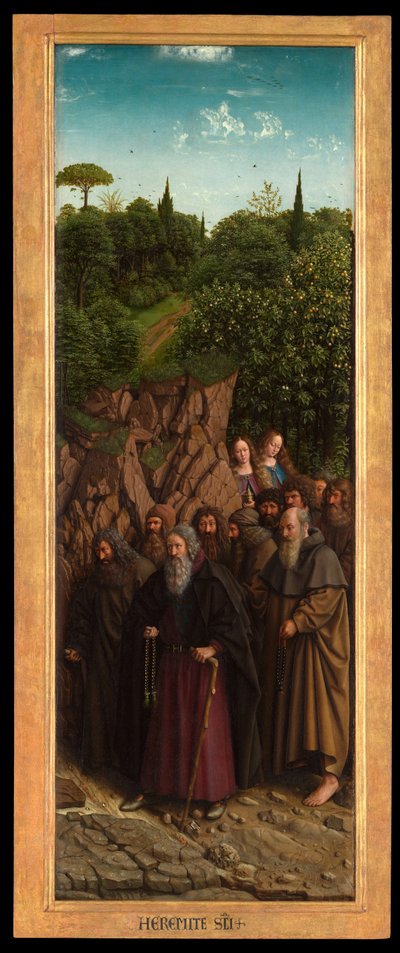 Gli eremiti, dal lato destro del Polittico di Gand da Hubert & Jan van (1390 1441) Eyck