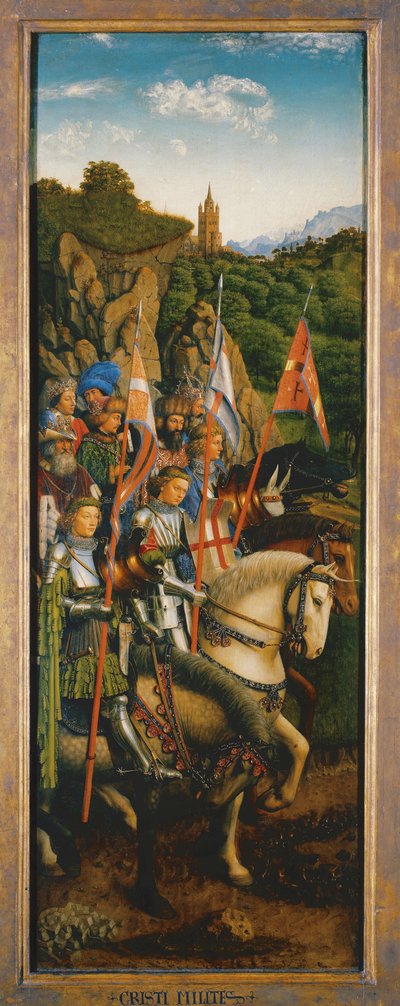 I cavalieri di Cristo, dal lato sinistro del Polittico di Gand da Hubert & Jan van (1390 1441) Eyck