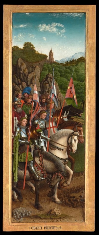 I Cavalieri di Cristo, dal lato sinistro del Polittico di Gand da Hubert & Jan van (1390 1441) Eyck