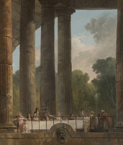 Un banchetto nelle rovine di un tempio da Hubert Robert