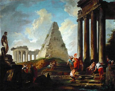 Alessandro Magno davanti alla tomba di Achille da Hubert Robert