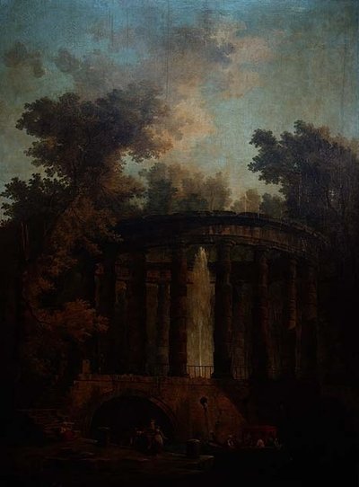 Capriccio di una fontana in una colonnata circolare da Hubert Robert