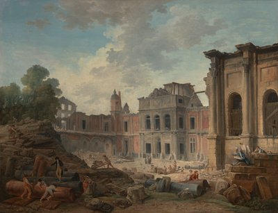 Demolizione del castello di Meudon da Hubert Robert