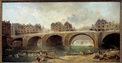 Demolizione delle case del Ponte di Notre Dame a Parigi nel 1786 da Hubert Robert