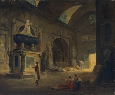 Una sala nel Museo dei Monumenti da Hubert Robert