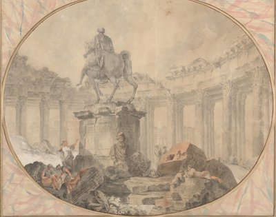 Statua equestre di Marco Aurelio da Hubert Robert