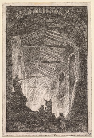 Sere a Roma: La Galleria Antica, 1763-1764 da Hubert Robert