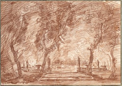 Fontana nel parco da Hubert Robert