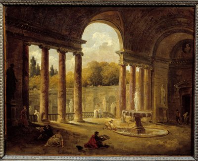 Fontana sotto un portico da Hubert Robert