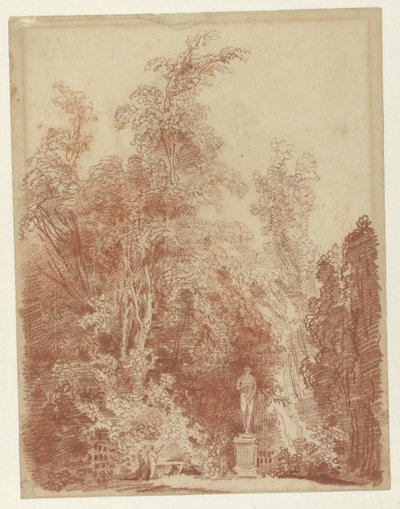 Vista in un parco con una statua di Venere da Hubert Robert