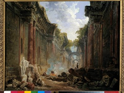Veduta immaginaria della Grande Galerie del Louvre in rovina da Hubert Robert