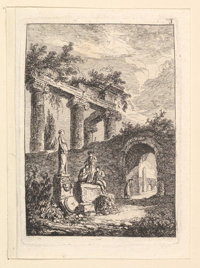 La Statua davanti alle Rovine da Hubert Robert