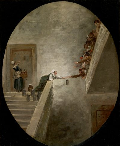 La distribuzione del latte alla prigione di Saint-Lazare da Hubert Robert