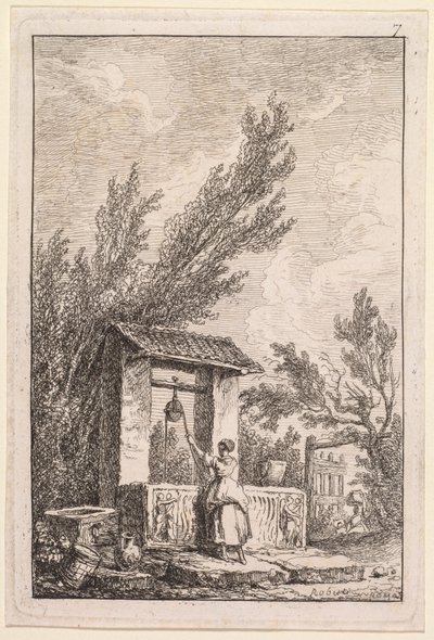 Le serate di Roma: Il pozzo, 1763-1764 da Hubert Robert