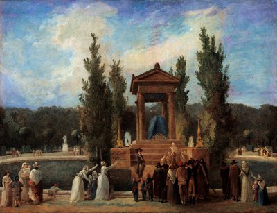 Monumento elevato alle Tuileries in onore di Jean Jacques Rousseau da Hubert Robert