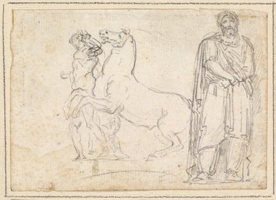 Uno dei "Dioscuri" e un prigioniero barbaro da Hubert Robert
