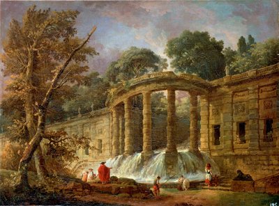 Padiglione con la cascata, 1760 da Hubert Robert