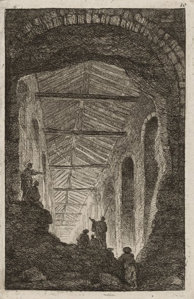 Tavola dieci da Sere a Roma, 1763-64 da Hubert Robert