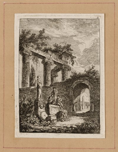 Tavola Tre da Sere a Roma da Hubert Robert