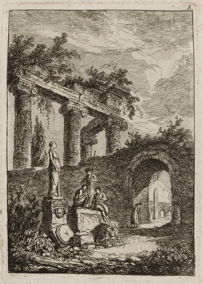 Tavola Tre da Sere a Roma da Hubert Robert