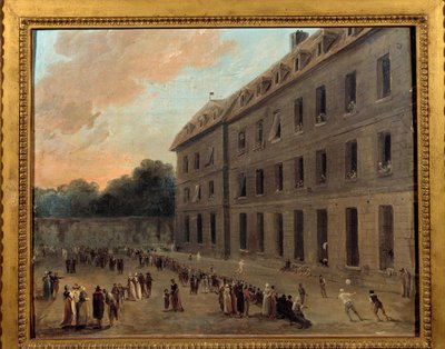 Ricreazione dei prigionieri a Saint Lazare: il gioco del pallone da Hubert Robert