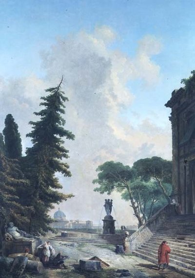 Terrazza di un palazzo romano da Hubert Robert