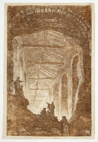 La Galleria Antiquaria, tavola dieci da Les Soirées de Rome da Hubert Robert