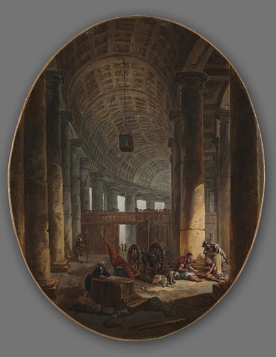 La Colonnata di San Pietro, Roma, durante il Conclave, c.1769 da Hubert Robert