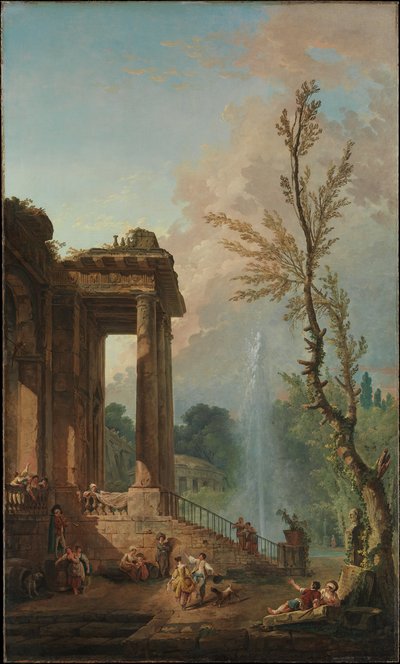 Il portico di una residenza di campagna da Hubert Robert