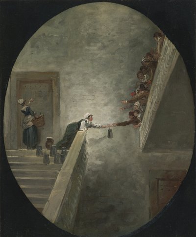 La distribuzione del latte alla prigione di Saint-Lazare, ca 1794 da Hubert Robert