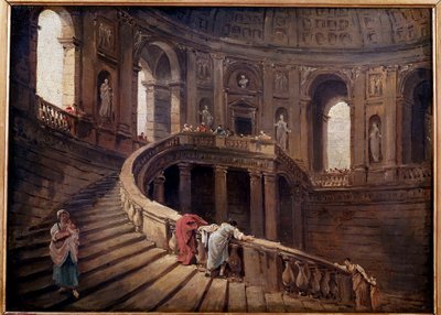 La scala a chiocciola di Palazzo Farnese a Caprarola da Hubert Robert