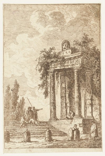 Scala con i quattro cippi di confine da Hubert Robert