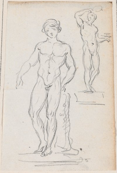 Due statue di nudi maschili da Hubert Robert