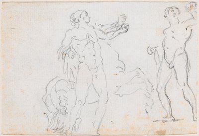 Due Studi della Statua di Alessandro e Bucefalo [verso] da Hubert Robert