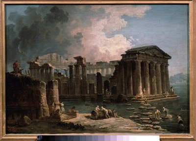 Un tempio circondato dalle acque da Hubert Robert