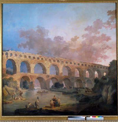 Veduta del ponte du Gard da Hubert Robert