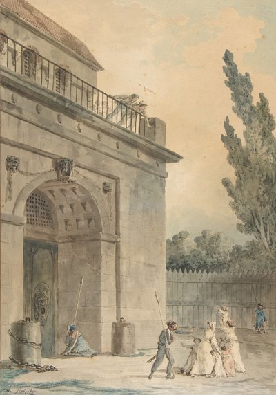 Visitatori che lasciano una prigione, 1794-95 da Hubert Robert