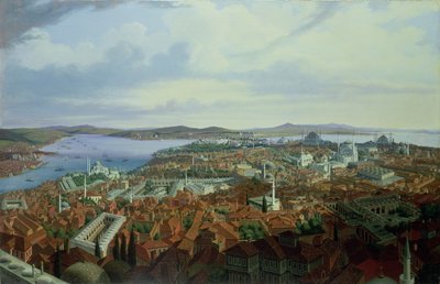 Panorama di Costantinopoli dalla Suleymaniye Camii, 1844 da Hubert Sattler