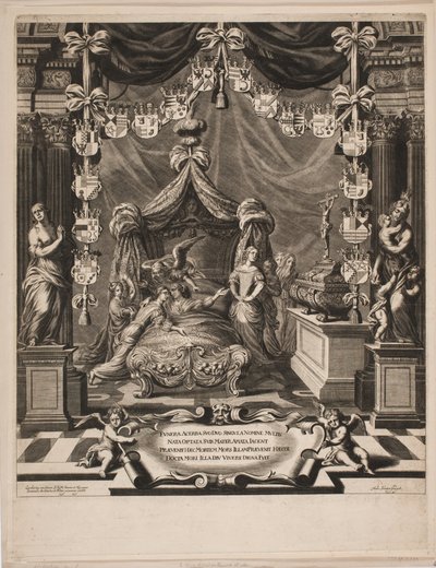 Una dama nobile sul letto di morte da Hubert Schaten