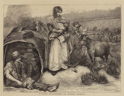 Un accampamento di zingari a Putney Common da Hubert von Herkomer