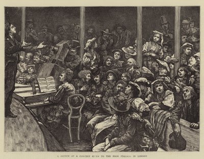 Uno schizzo a un concerto dato ai poveri italiani a Londra da Hubert von Herkomer