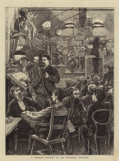 Un concerto fumante dei Minstrels erranti da Hubert von Herkomer