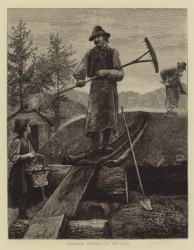 Carbonai nelle Alpi da Hubert von Herkomer