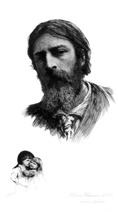 Hubert Herkomer, artista britannico di origine tedesca, e i suoi figli da Hubert von Herkomer