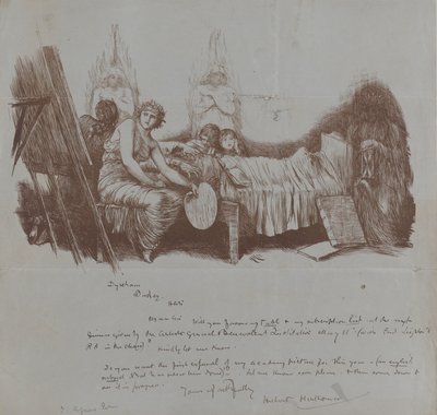 Invito a una cena di beneficenza da Hubert von Herkomer a Thomas Agnew, 1877-78 da Hubert von Herkomer