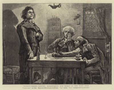 Novantatré, Danton, Robespierre e Marat nella bottega del vino da Hubert von Herkomer