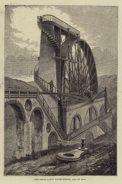 La grande ruota idraulica di Laxey, Isola di Man da Hubert von Herkomer