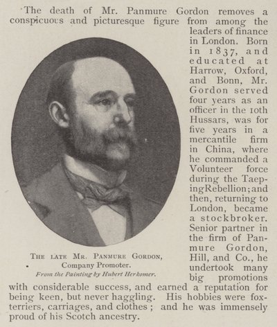 Il defunto signor Panmure Gordon, promotore di società da Hubert von Herkomer
