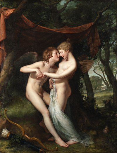 Italian: cupido e psiche nel rifugio nuziale Cupid and Psyche in the nuptial bower da Hugh Douglas Hamilton